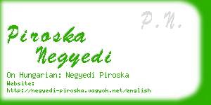 piroska negyedi business card